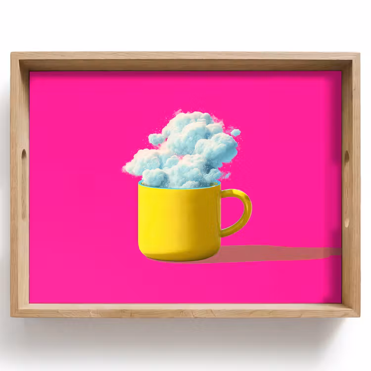 Mok - Wolken - Roze - Minimalitisch Dienblad Rechthoek middel -z3d_shopping