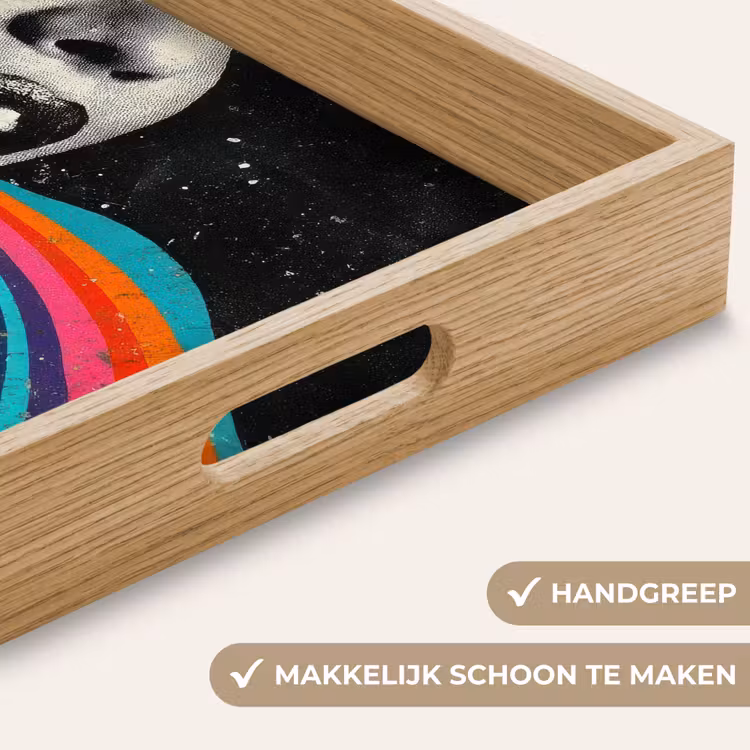 Mond - Golven - Regenboog Dienblad Rechthoek middel -USP_HandgreepNL