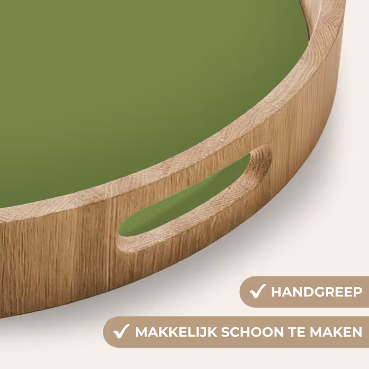 Moss - Green - Groen Dienblad Rond middel 914 -USP_HandgreepNL