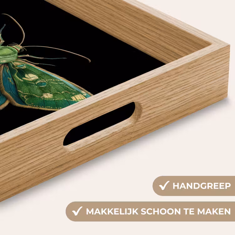 Mot - Levendig - Groen Dienblad Rechthoek middel -USP_HandgreepNL
