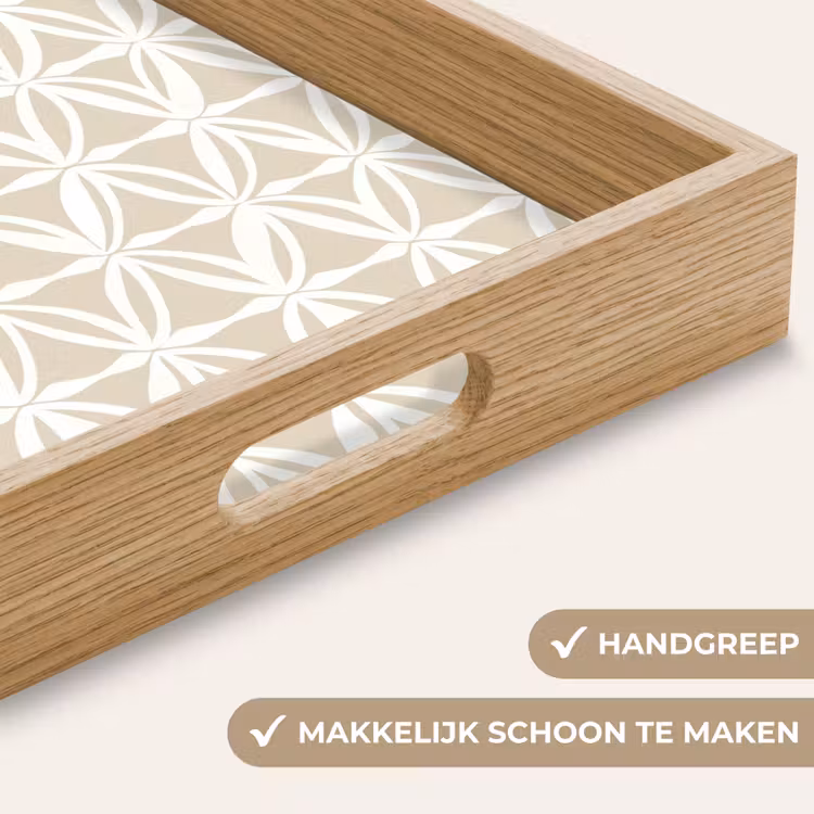 Motief - Modern - Beige Dienblad Rechthoek middel 911 -USP_HandgreepNL
