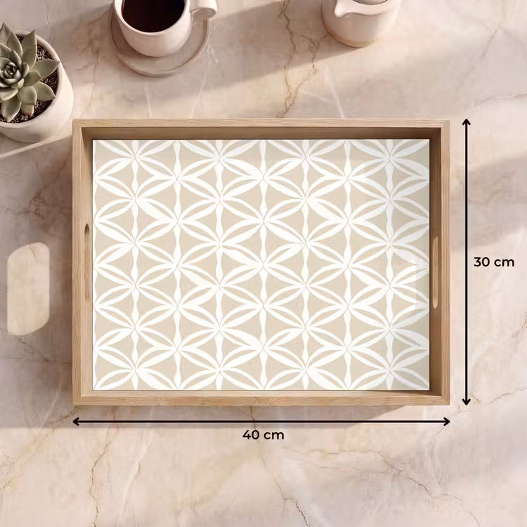 Motief - Modern - Beige Dienblad Rechthoek middel 911 -USP_Formaat