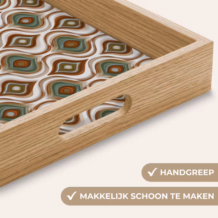 Motief - Patroon - Kleurrijk Dienblad Rechthoek middel 911 -USP_HandgreepNL