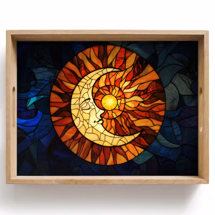 Mozaïek - Glas - Maan - Donkerblauw Dienblad Rechthoek middel -z3d_shopping