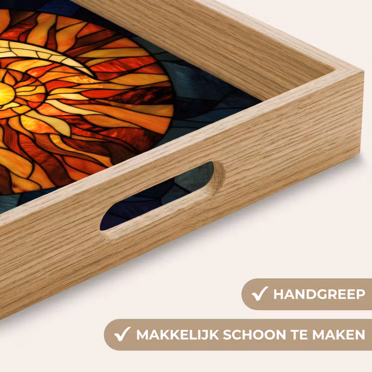 Mozaïek - Glas - Maan - Donkerblauw Dienblad Rechthoek middel -USP_HandgreepNL