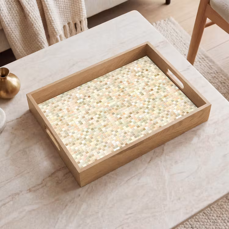 Mozaïek - Patroon - Beige Dienblad Rechthoek middel 911 -sfeer1