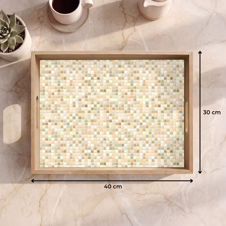 Mozaïek - Patroon - Beige Dienblad Rechthoek middel 911 -USP_Formaat