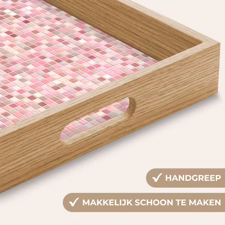 Mozaïek - Patroon - Roze Dienblad Rechthoek middel 911 -USP_HandgreepNL