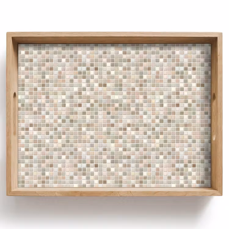 Mozaïek - Patroon- Taupe Dienblad Rechthoek middel 911 -z3d_shopping