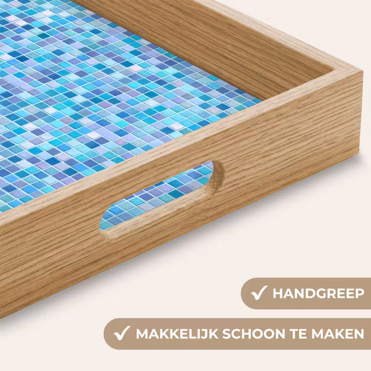 Mozaïek - Patroon - Turquoise Dienblad Rechthoek middel 911 -USP_HandgreepNL