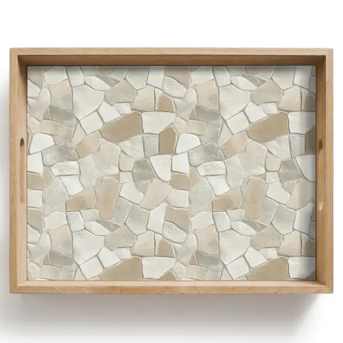 Mozaïek - Stenen - Beige Dienblad Rechthoek middel 911 -z3d_shopping