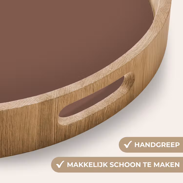 Muted - Chestnut - Bruin Dienblad Rond middel 914 -USP_HandgreepNL
