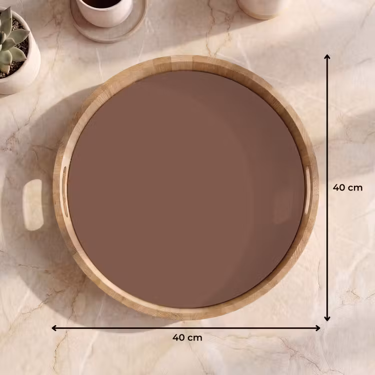 Muted - Chestnut - Bruin Dienblad Rond middel 914 -USP_Formaat