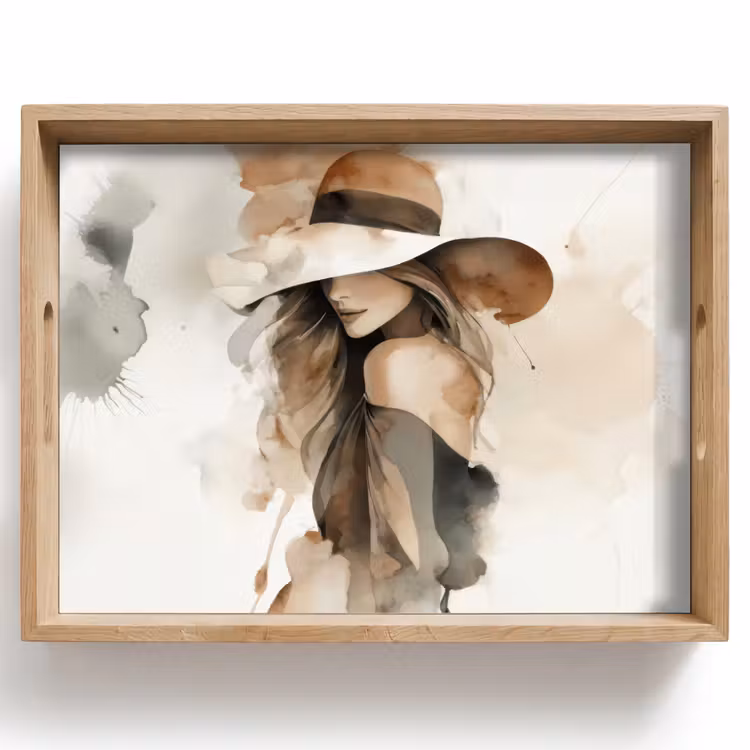 Mysterieus - Vrouw - Sepia Dienblad Rechthoek middel -z3d_shopping