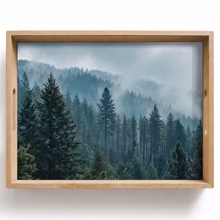 Naaldwoud - Bergen - Mist Dienblad Rechthoek middel -z3d_shopping