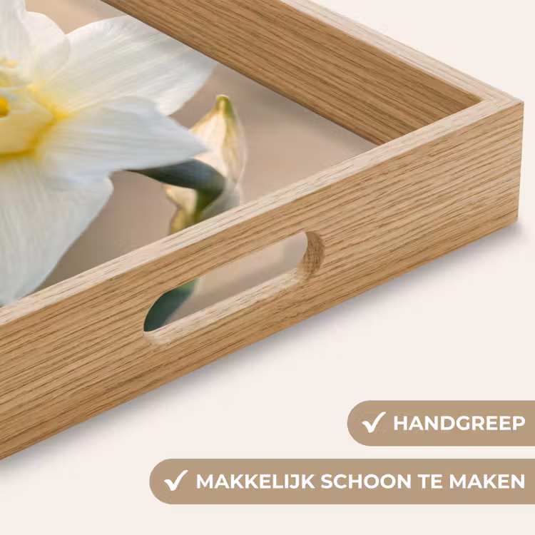 Narcis - Bloem - Minimalistisch Dienblad Rechthoek middel -USP_HandgreepNL
