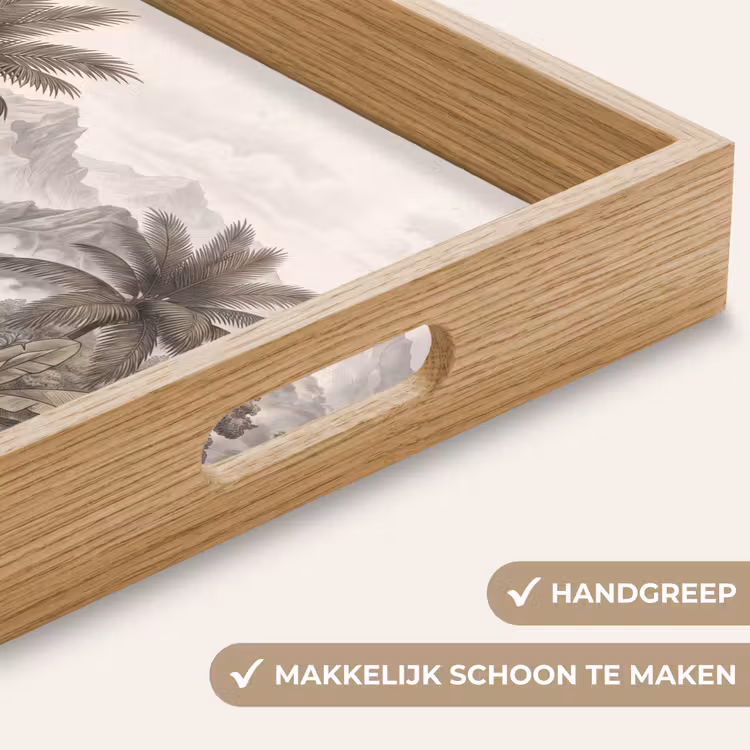 Natuur - Bergen - Rivier - Tropisch - Vintage Dienblad Rechthoek middel -USP_HandgreepNL