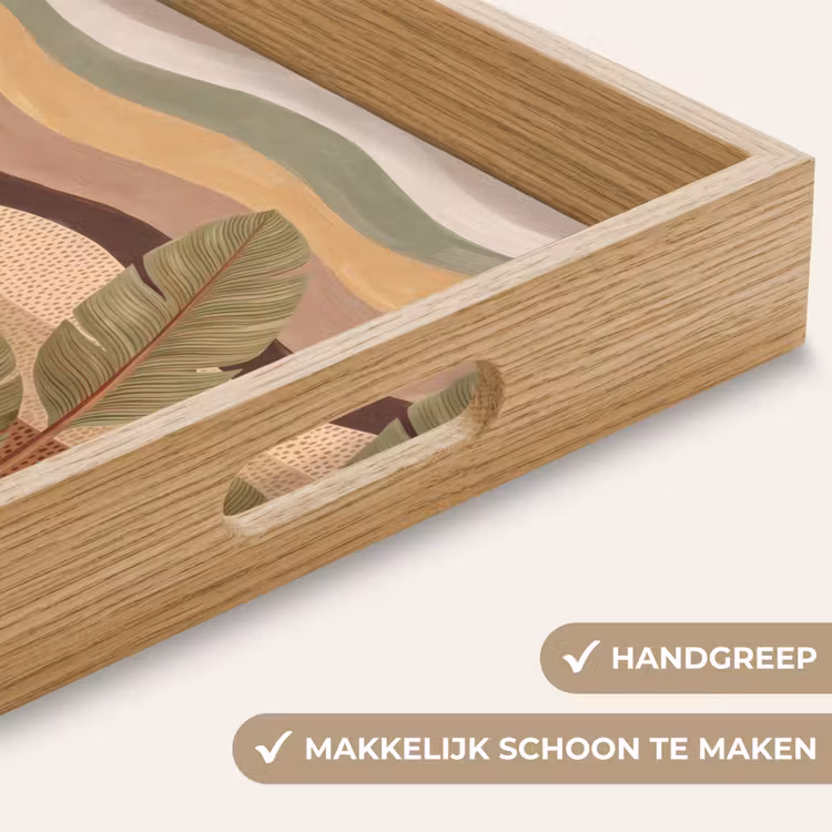 Natuur - Bladeren - Landschap - Abstract - Aardetinten Dienblad Rechthoek middel -USP_HandgreepNL