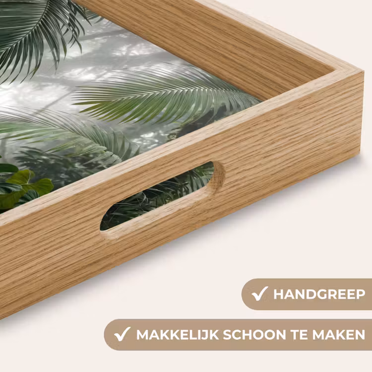 Natuur - Jungle - Mist - Tropisch - Groen Dienblad Rechthoek middel -USP_HandgreepNL