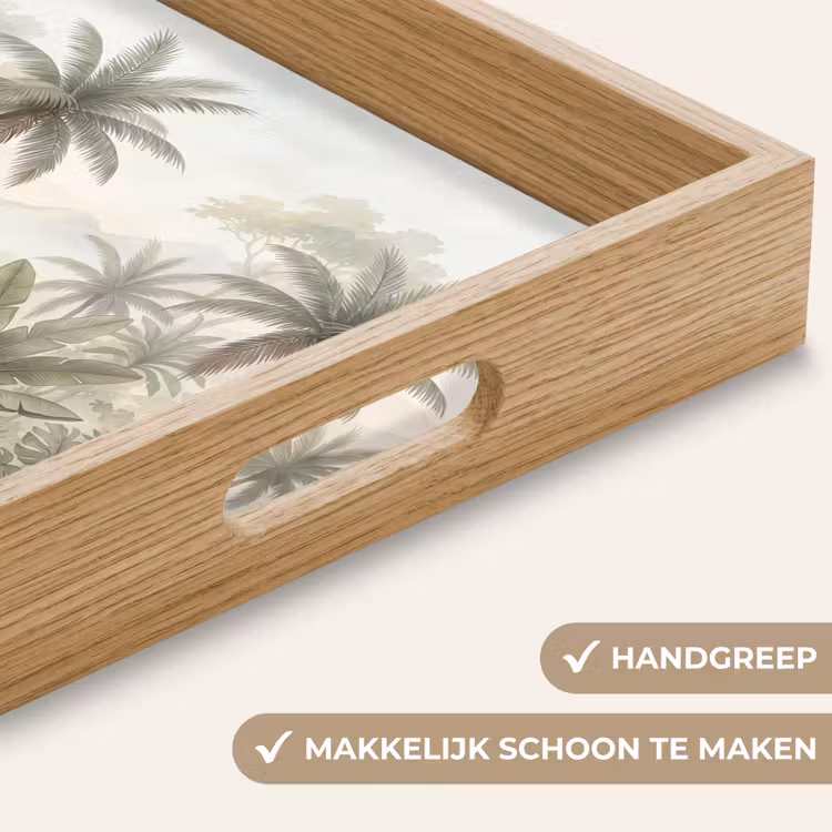 Natuur - Tropisch bos - Landschap - Aquarel - Groen Dienblad Rechthoek middel -USP_HandgreepNL