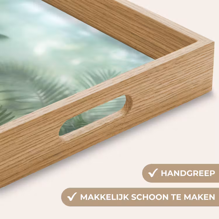 Natuur - Vervaagd - Groen - Abstract - Modern Dienblad Rechthoek middel -USP_HandgreepNL