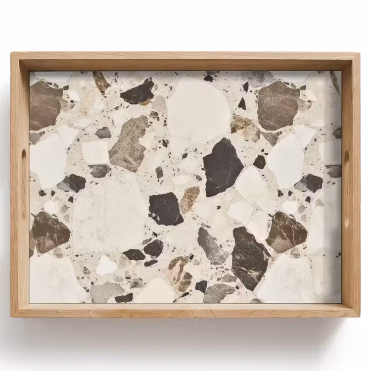 Neutral - Stenen - Decoratie - Terrazzo Dienblad Rechthoek middel -z3d_shopping