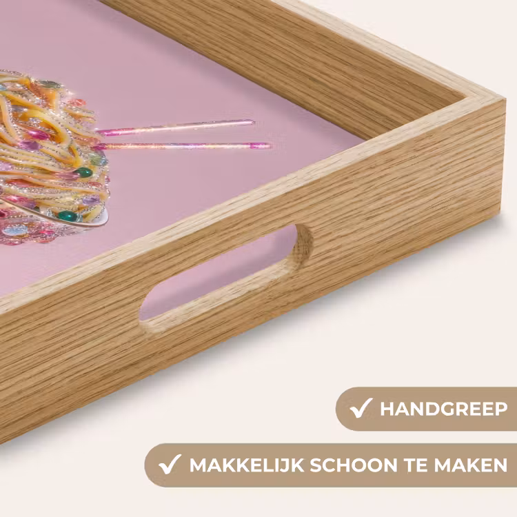 Noodles - Edelstenen - Stokjes - Roze Dienblad Rechthoek middel -USP_HandgreepNL