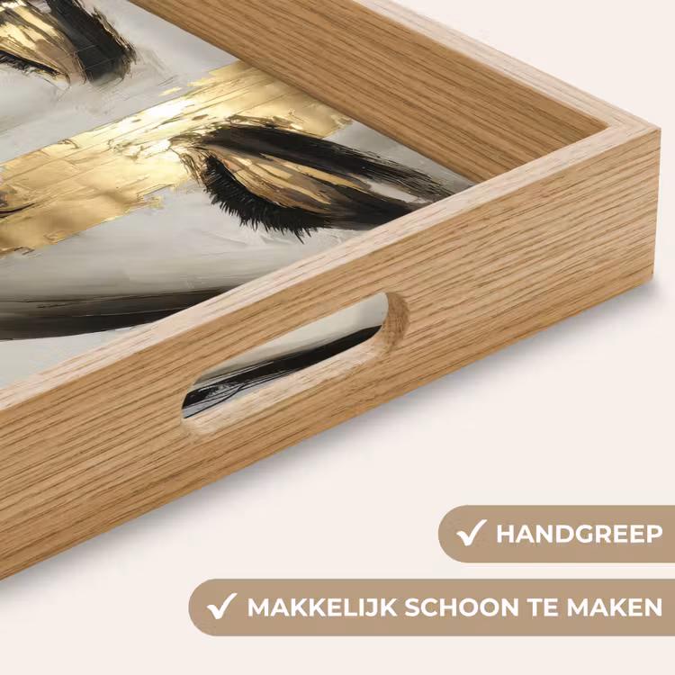 Ogen - Gezicht - Goud - Strepen Dienblad Rechthoek middel -USP_HandgreepNL