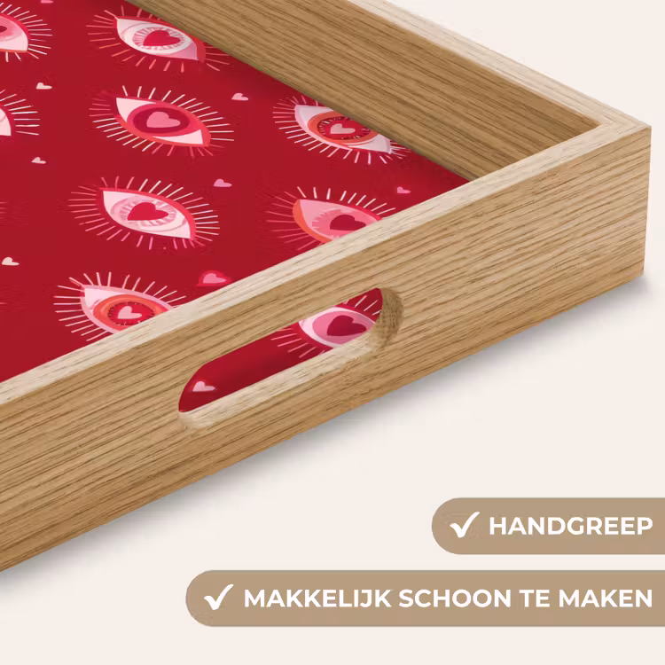 Ogen - Patroon - Roze - Donkerrood Dienblad Rechthoek middel 911 -USP_HandgreepNL