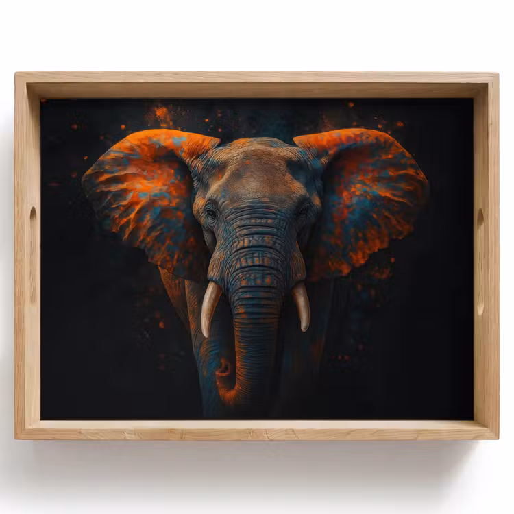 Olifant - Oranje - Oren Dienblad Rechthoek middel -z3d_shopping