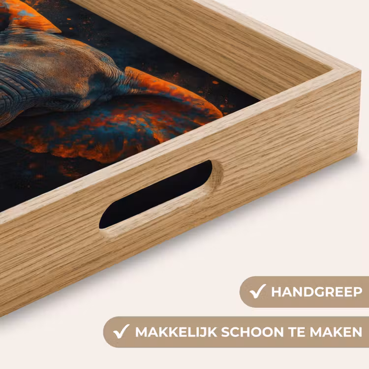 Olifant - Oranje - Oren Dienblad Rechthoek middel -USP_HandgreepNL