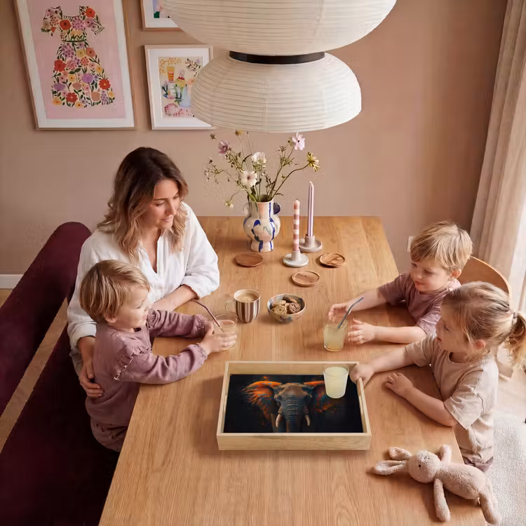 Olifant - Oranje - Oren Dienblad Rechthoek middel -sfeer4
