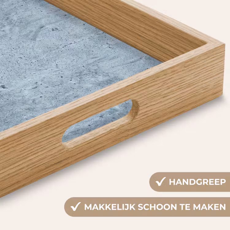 Oppervlak - Ruw - Abstract - Modern - Grijs Dienblad Rechthoek middel -USP_HandgreepNL