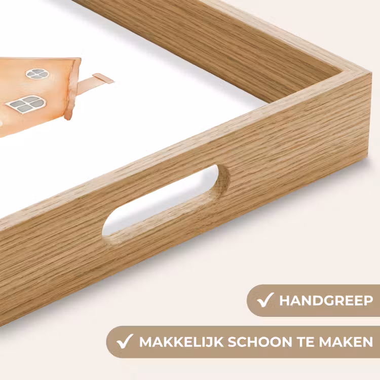 Oranje - Huisje - Quote - Hotel Dienblad Rechthoek middel -USP_HandgreepNL