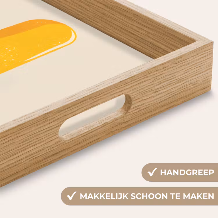 Oranje - Stokje - Waterijsje Dienblad Rechthoek middel -USP_HandgreepNL