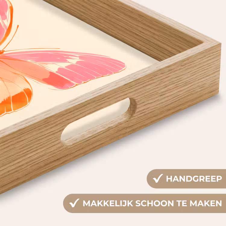 Oranje - Vlinder - Minimalistisch Dienblad Rechthoek middel -USP_HandgreepNL