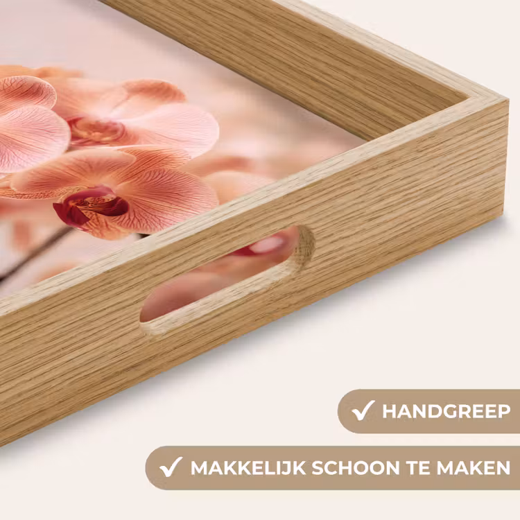 Orchidee - Bloemen - Roze - Bloemblaadjes Dienblad Rechthoek middel -USP_HandgreepNL