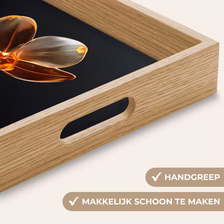 Orchidee - Doorzichtig - Bloem Dienblad Rechthoek middel -USP_HandgreepNL