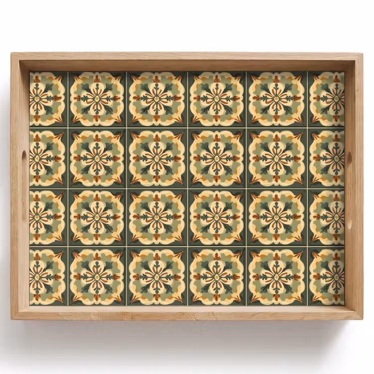 Ornament - Patroon - Groen Dienblad Rechthoek middel 911 -z3d_shopping