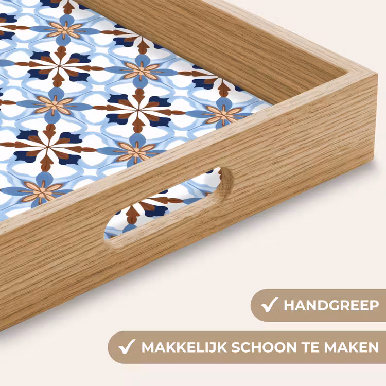 Ornament - Tegel - Kleurrijk Dienblad Rechthoek middel 911 -USP_HandgreepNL