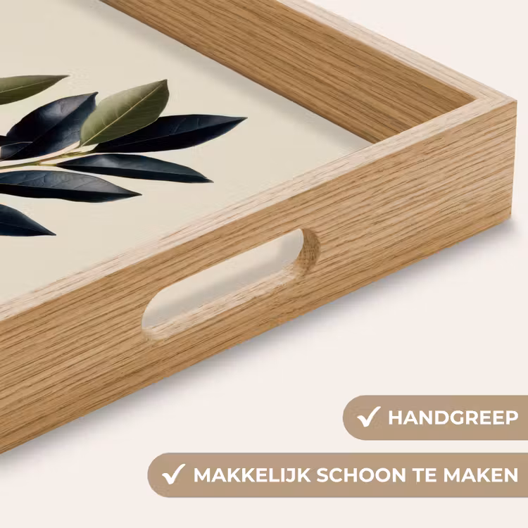 Ovaal - Olijfgroen - Simpel Dienblad Rechthoek middel -USP_HandgreepNL