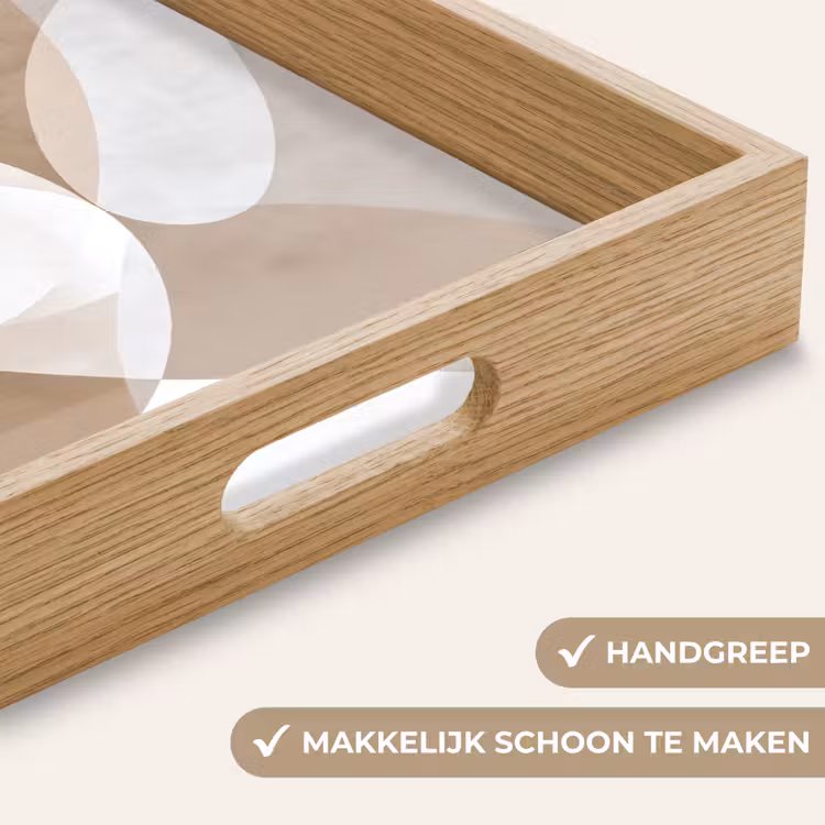 Ovale vormen - Transparant - Zachte overgang Dienblad Rechthoek middel -USP_HandgreepNL