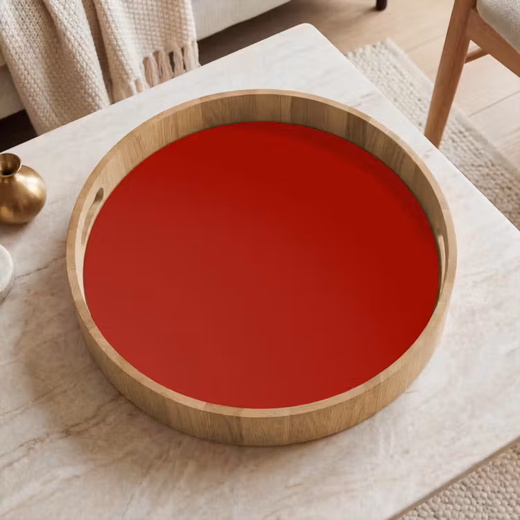 Oxblood - Maroon - Rood Dienblad Rond middel 914 -sfeer1