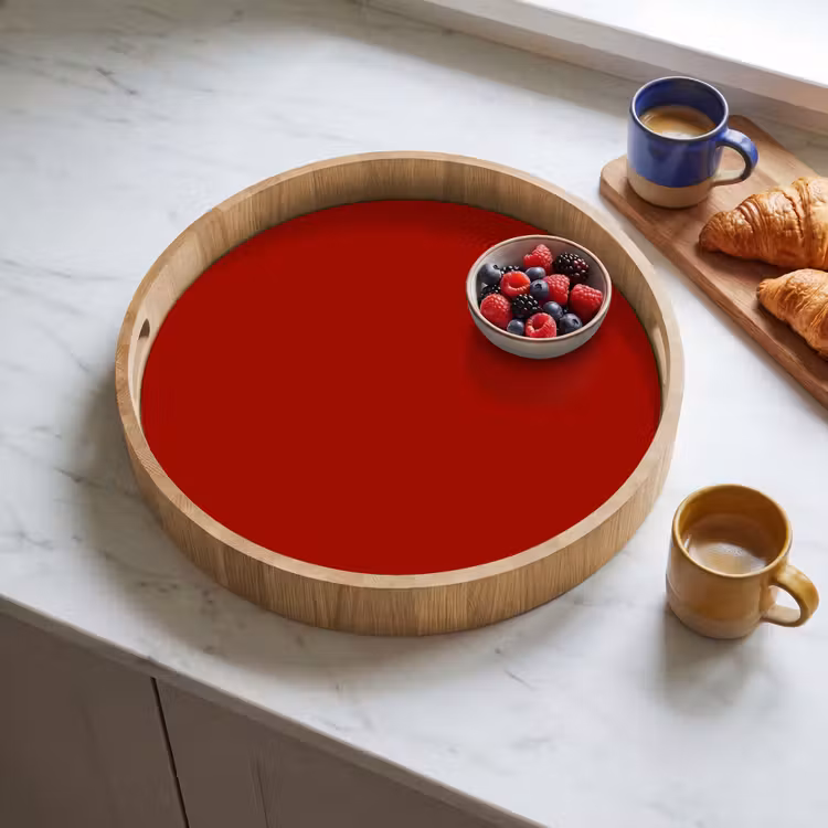 Oxblood - Maroon - Rood Dienblad Rond middel 914 -sfeer2