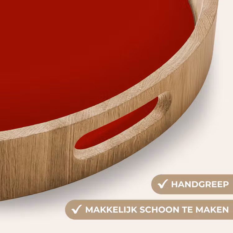 Oxblood - Maroon - Rood Dienblad Rond middel 914 -USP_HandgreepNL