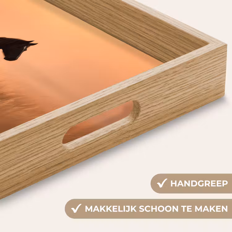Paard - Grasveld - Zonsondergang Dienblad Rechthoek middel -USP_HandgreepNL