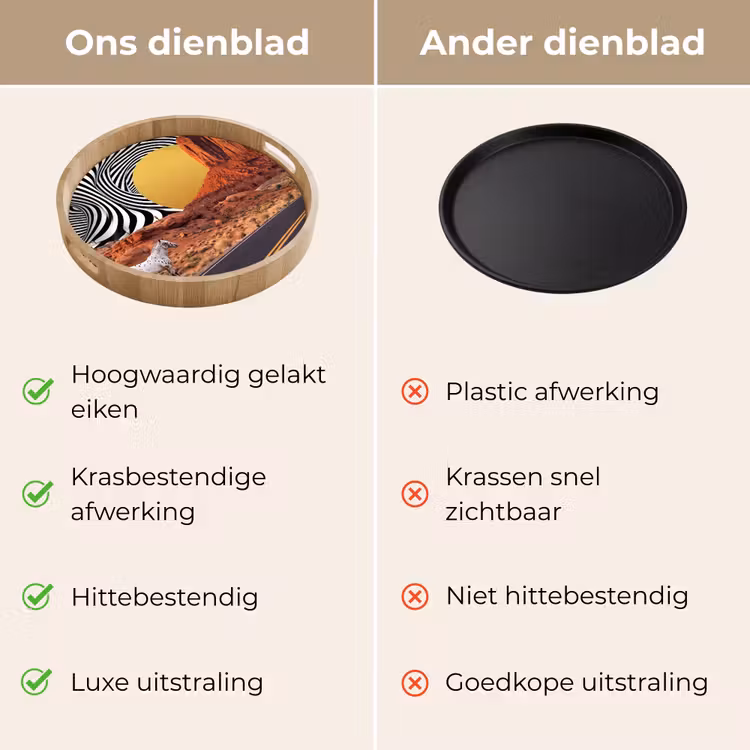 Dienblad - Paard - Woestijn - Natuur - Paard - Woestijn - Natuur Dienblad Rond middel