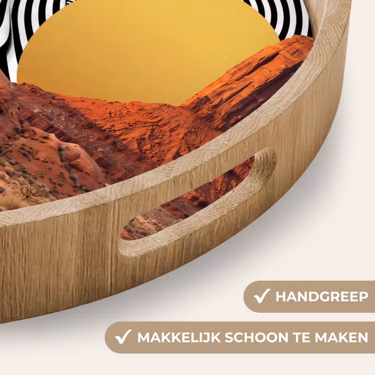 Dienblad - Paard - Woestijn - Natuur - Paard - Woestijn - Natuur Dienblad Rond middel
