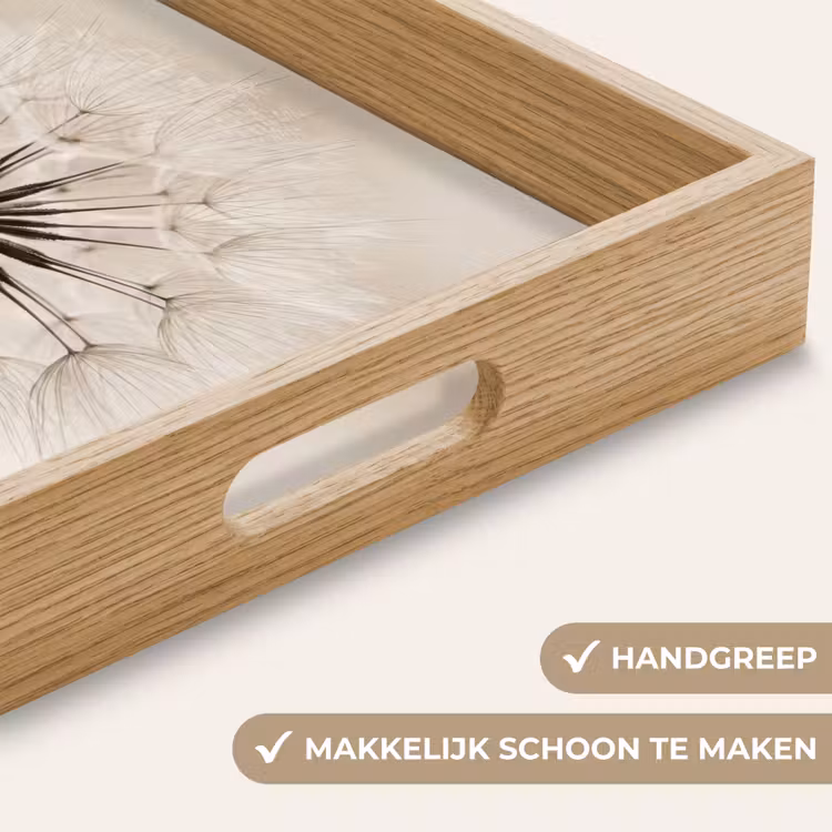 Paardenbloem - Minimalistisch - Wit Dienblad Rechthoek middel -USP_HandgreepNL
