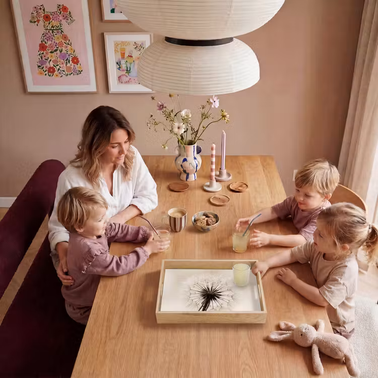 Paardenbloem - Minimalistisch - Wit Dienblad Rechthoek middel -sfeer4